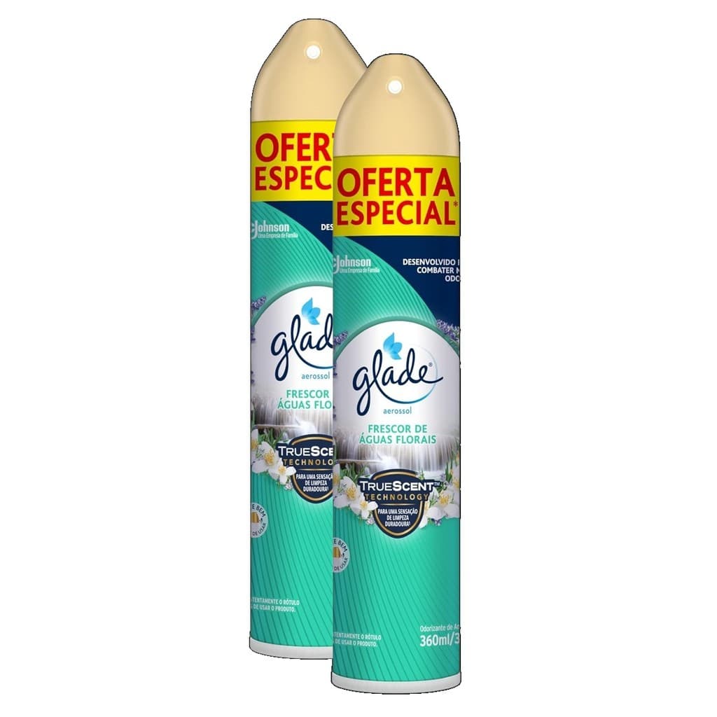 kit 2 Glade Aromatizador de Ambiente Odorizador de Ambiente ÁGUAS FLORAIS Aerosol 360ml