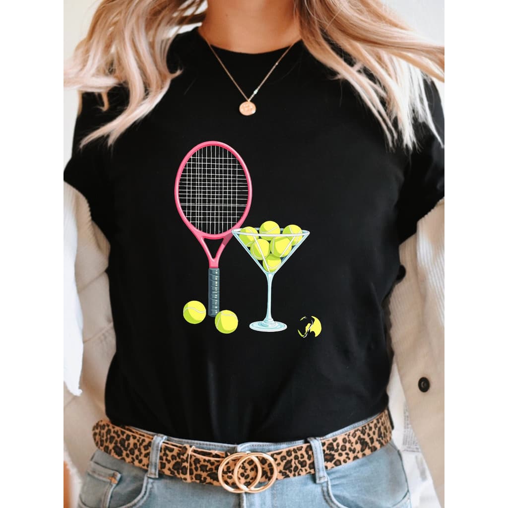 Camiseta Esportiva Feminina Casual E Confortável, Feita Em Puro Algodão, Com Estampa Temática De Tênis