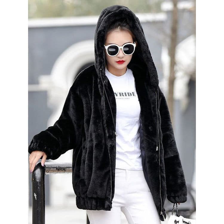 Outono inverno novo estilo elegante pequeno cordeiro-como lã casaco de pele feminino único grosso pelúcia solto topo