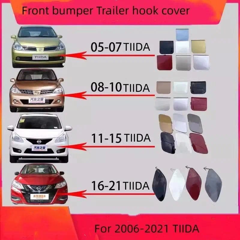 Para NISSAN 2006-2021 TIIDA Amortecedor Dianteiro Reboque Gancho Capa Buraco Placa De Tração Coverauto Peças Decoração D