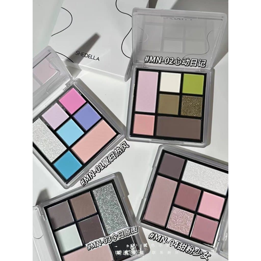 Steya paleta de sombras de sete cores fosca cor terra paleta Facial abrangente sobrancelha pó sombra Blush alto brilho t