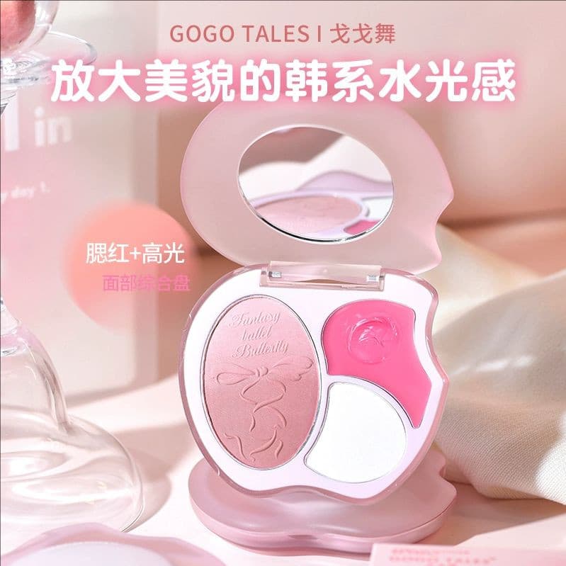 Gogo dança blush alto brilho contorno tudo-em-um placa Rouge blush roxo expansão cor baixa saturação Natural feminino St