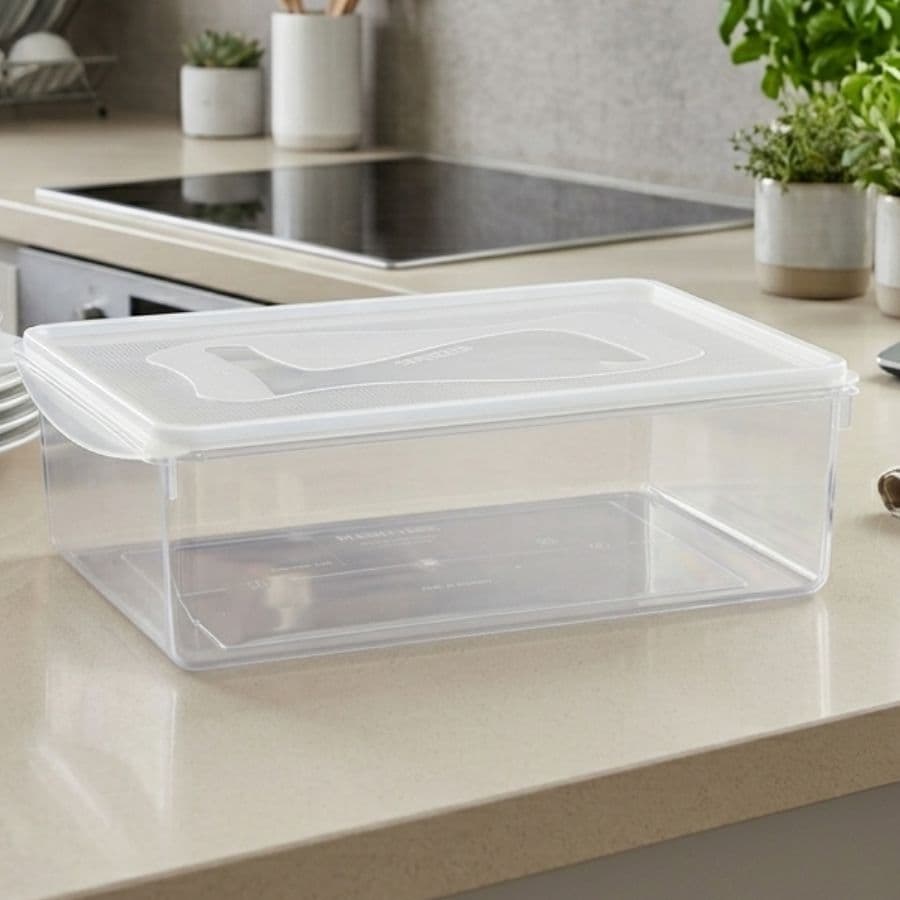 Caixa Organizadora Cozinha Multiuso Du Cheff 5,5L Transparente Com Tampa Santana