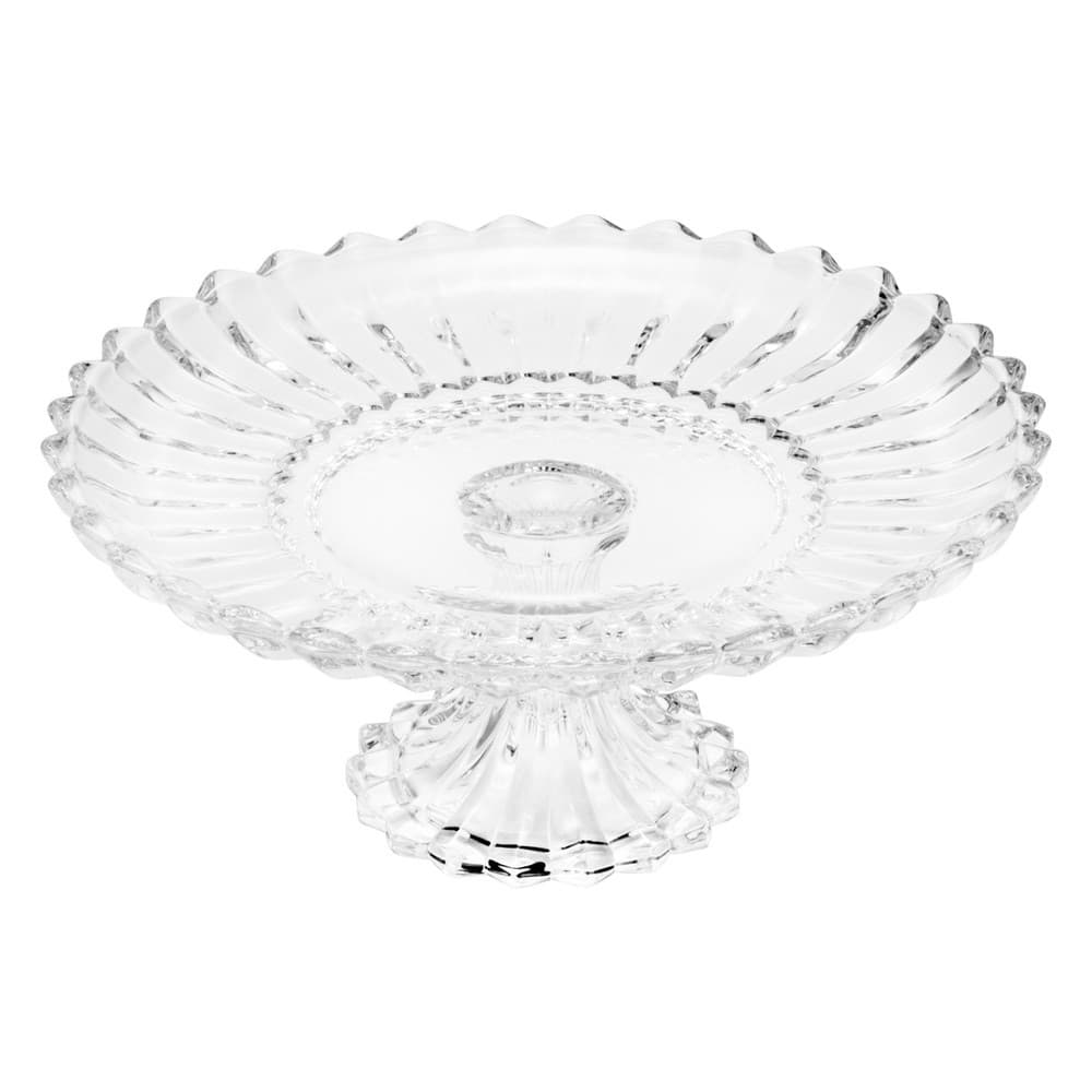 Prato de Cristal com Pé para Bolo/Doces Geneva Transparente 30x12cm Wolff