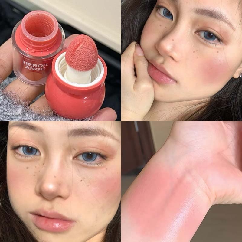 Nude damasco pêssego cor líquido blush baixa saturação menina Natural duradouro não pegajoso cor expandida concerto blus