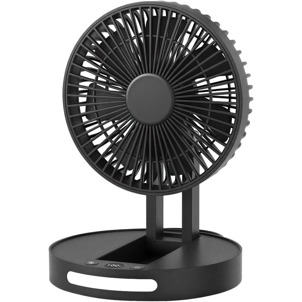 Ventilador Portátil Qoqooice, Ventilador Operado por Bateria Recarregável de 3600 mAh com 5 Velocidades, Alimentado por