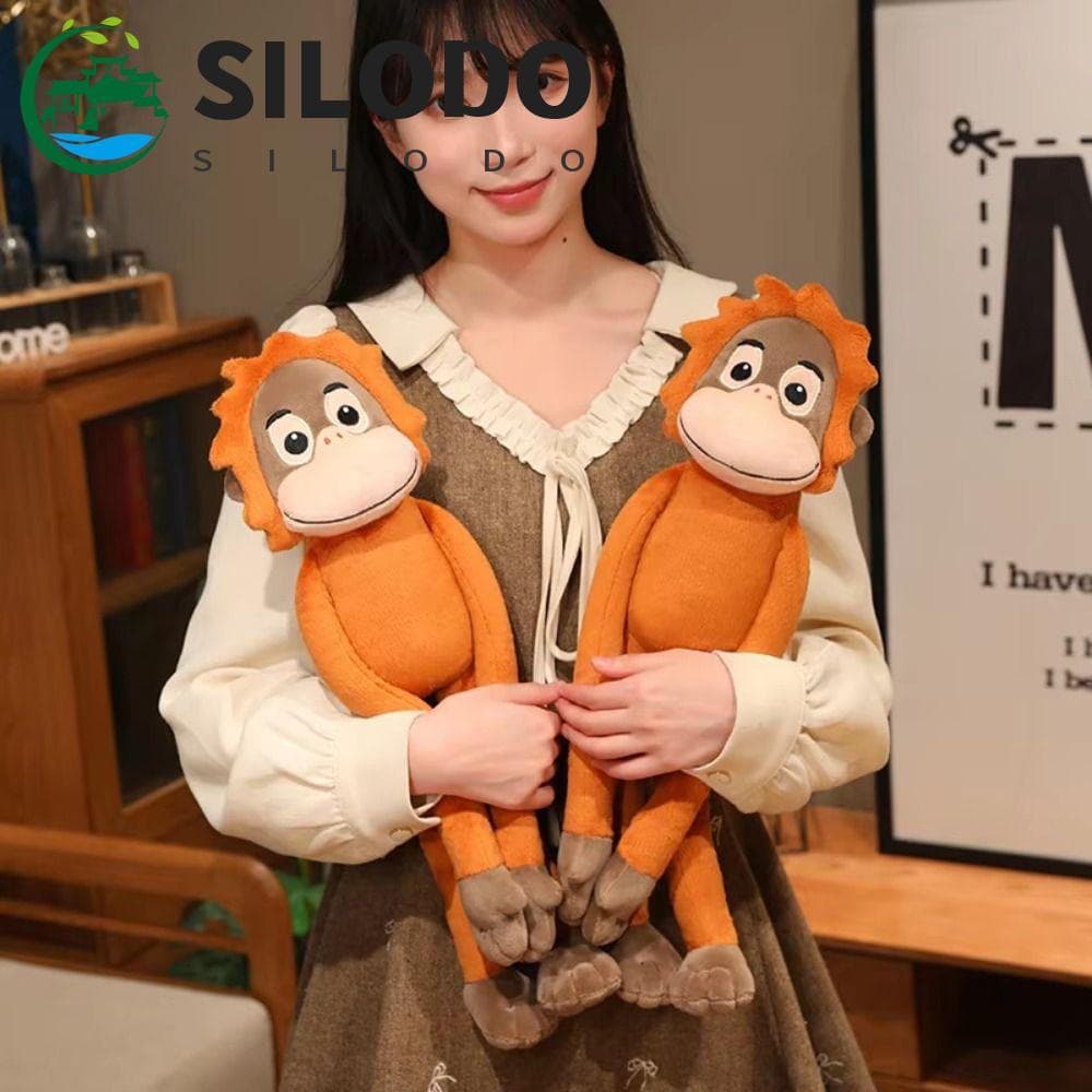 SILODO Boneca Gorila De Braço Longo , Simulação De Macaco De Pelúcia Grande , Orangotango