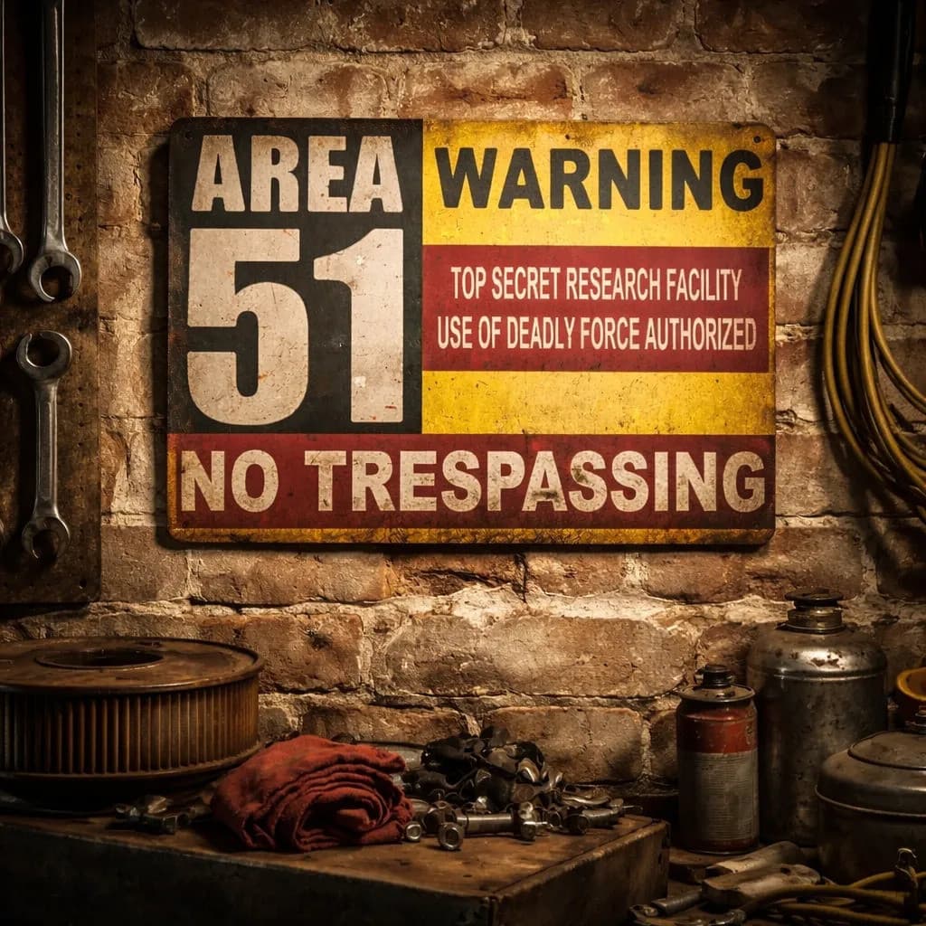 Placa Decorativa Metal Área 51 Vintage Retrô Top Secre 20x30 Placa Área 51 Vintage Top Secret