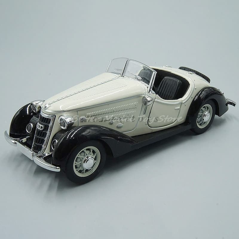 1 : 32 Modelo De Carro Fundido Brinquedo Clássico Vintage Audi Andarilho W25K Roadster Puxar Para Trás Com Som E Luz Pre