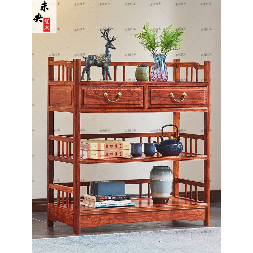 Ouriço vermelho sândalo estilo chinês prateleira madeira maciça jacarandá africano multifuncional pequena mesa de centro