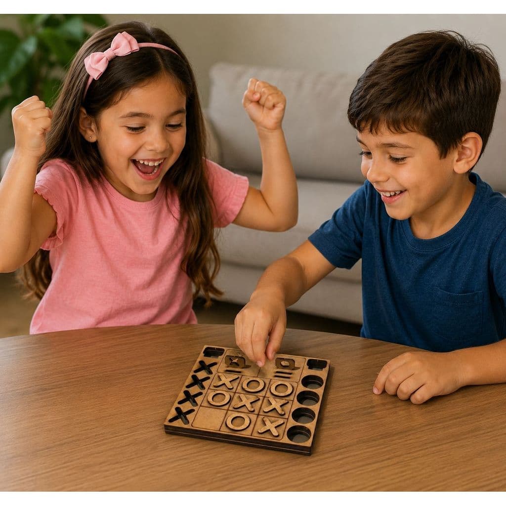 10 Jogo Da Velha Com Tabuleiro (Brinquedo/Presente/Lembrancinha) Em MDF 2,5mm Jogos Tabuleiro