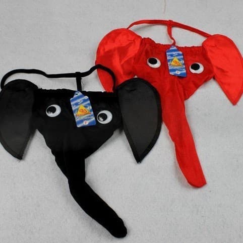 Roupa íntima masculina divertida flertando/roupa íntima de elefante com estampa de leopardo/tanga/roupa íntima masculina