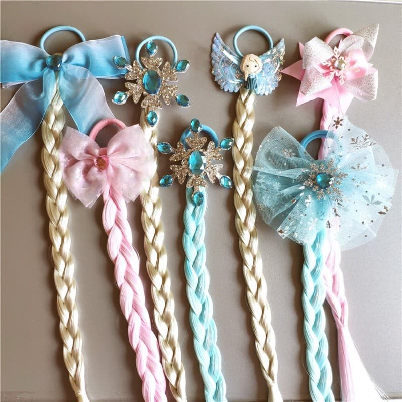 Crianças congeladas princesa elsa Anna Le Pei Rapunzel trança elsa peruca acessórios de cabelo