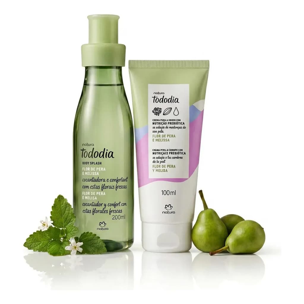 Body Splash E Creme Tododia Flor De Pera E Melissa Natura