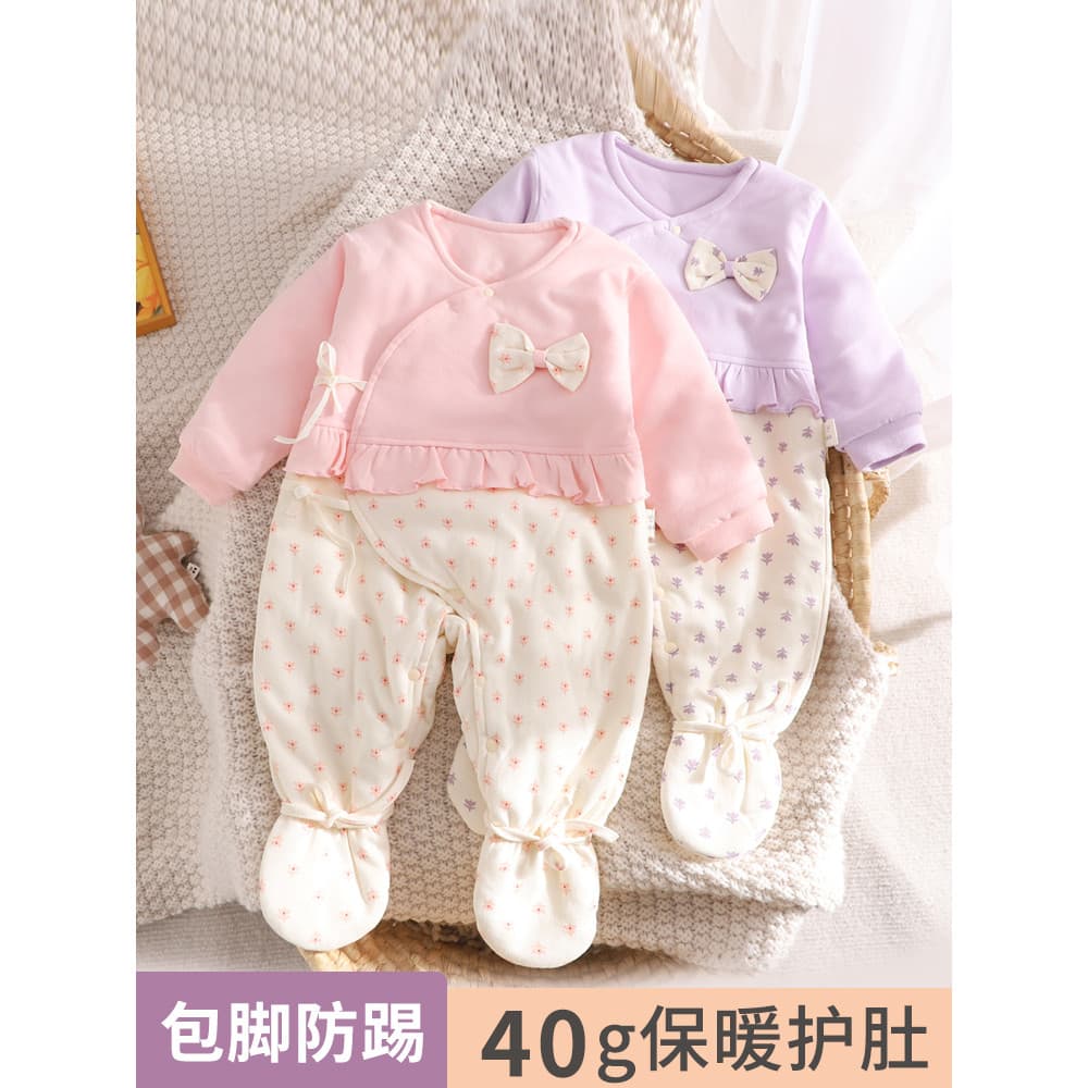 Macacão de bebê capa pé outono inverno roupas de bebê recém-nascido macacão quente mês inteiro macacão