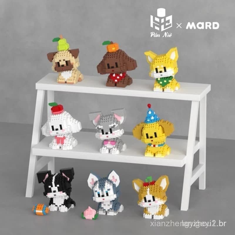 Blocos de construção de micropartículas da série cães, brinquedos educativos de animais, presentes criativos, pequenos b