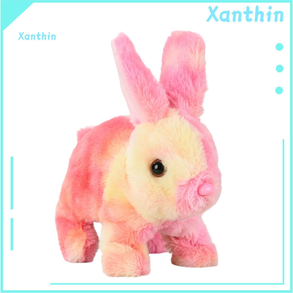 Toddler Electric Plushie Rabbit Toy Jumping Plush for Toddlers – Hopping Bunny with Moving Ears Nose Sound Cute Stuffe