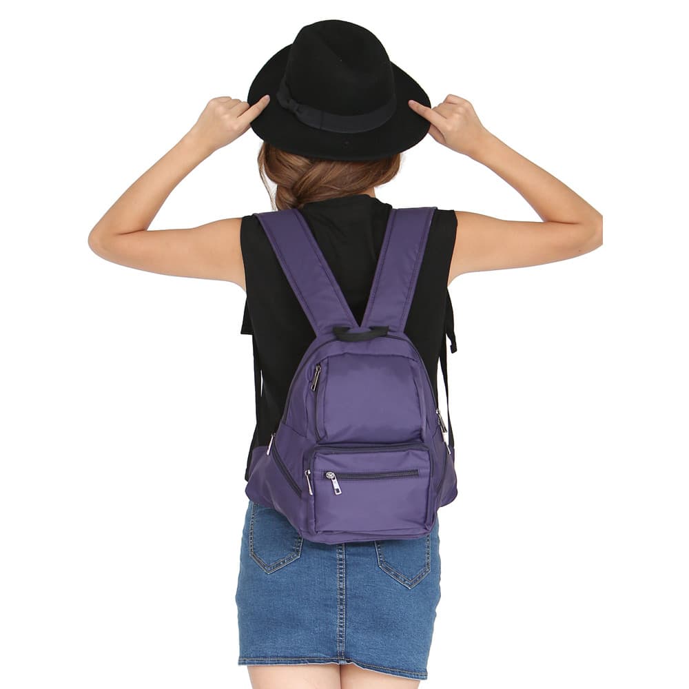 X XINRAN 'ZJ Mochila leve com vários bolsos, alça de ombro alargada, à prova d'água, portátil, leve, bolsa feminina