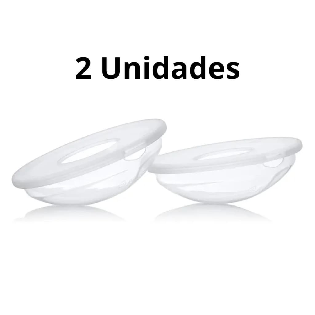 2 Coletores De Leite Materno Concha De Amamentação Base Silicone Protetoras Bico Seios Confortavel