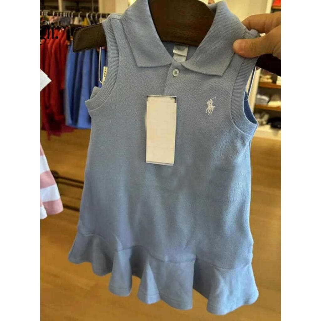 Menina vestido de verão gola POLO vestido verão 2025 novo estilo menina estilo Preppy lapela sem mangas colete saia