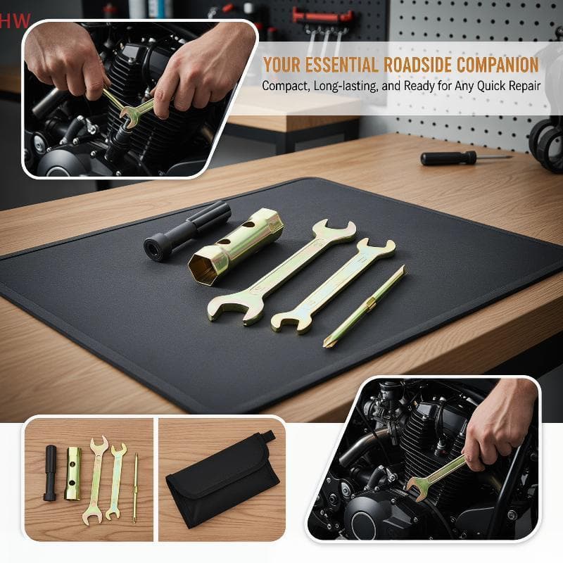 1 Conjunto De Chave Inglesa Para Motocicleta , Kit De Ferramentas De Reparo , Aderência Ergonômica , Reparos Forfortávei