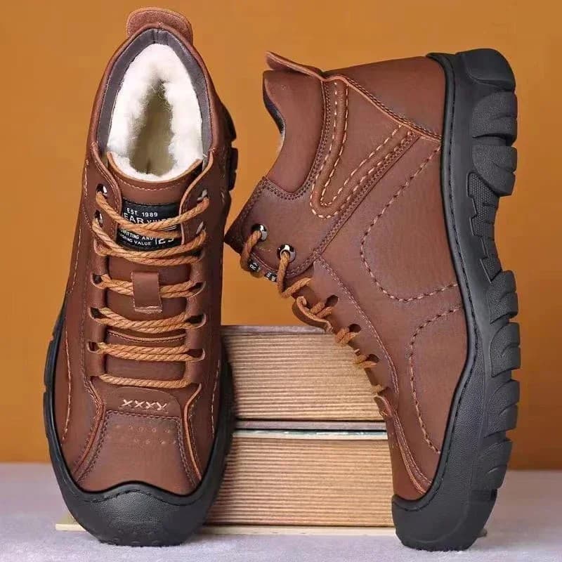 Botas de Neve de Inverno para Homens, Botas de Cano Curto de Algodão, Antiderrapantes, Calçados de Trabalho Masculinos,