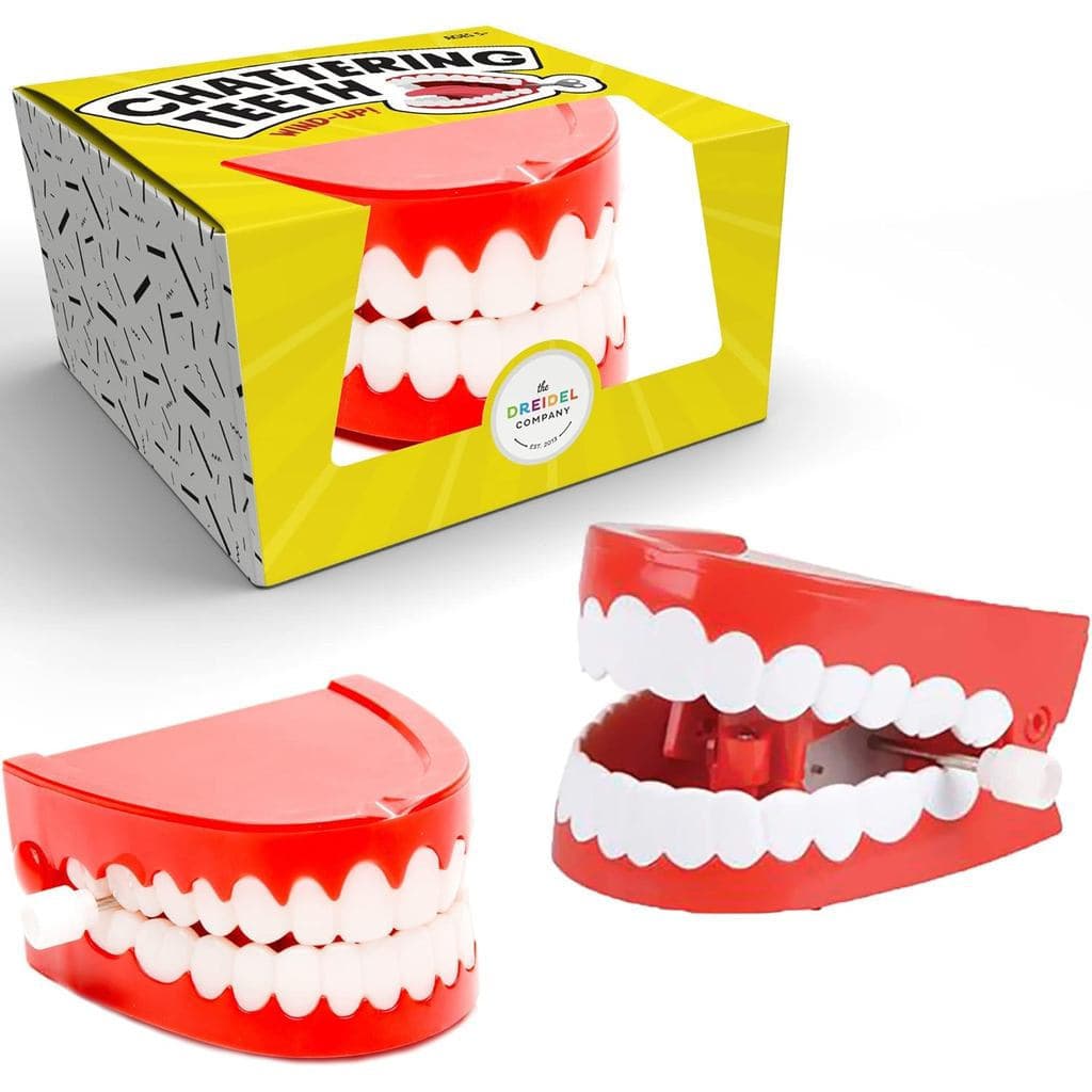 TheDreidelCompany Brinquedos de Dentes Giratórios que Mordem e Chocalham para Crianças, Lembrancinhas de Festa de Aniver