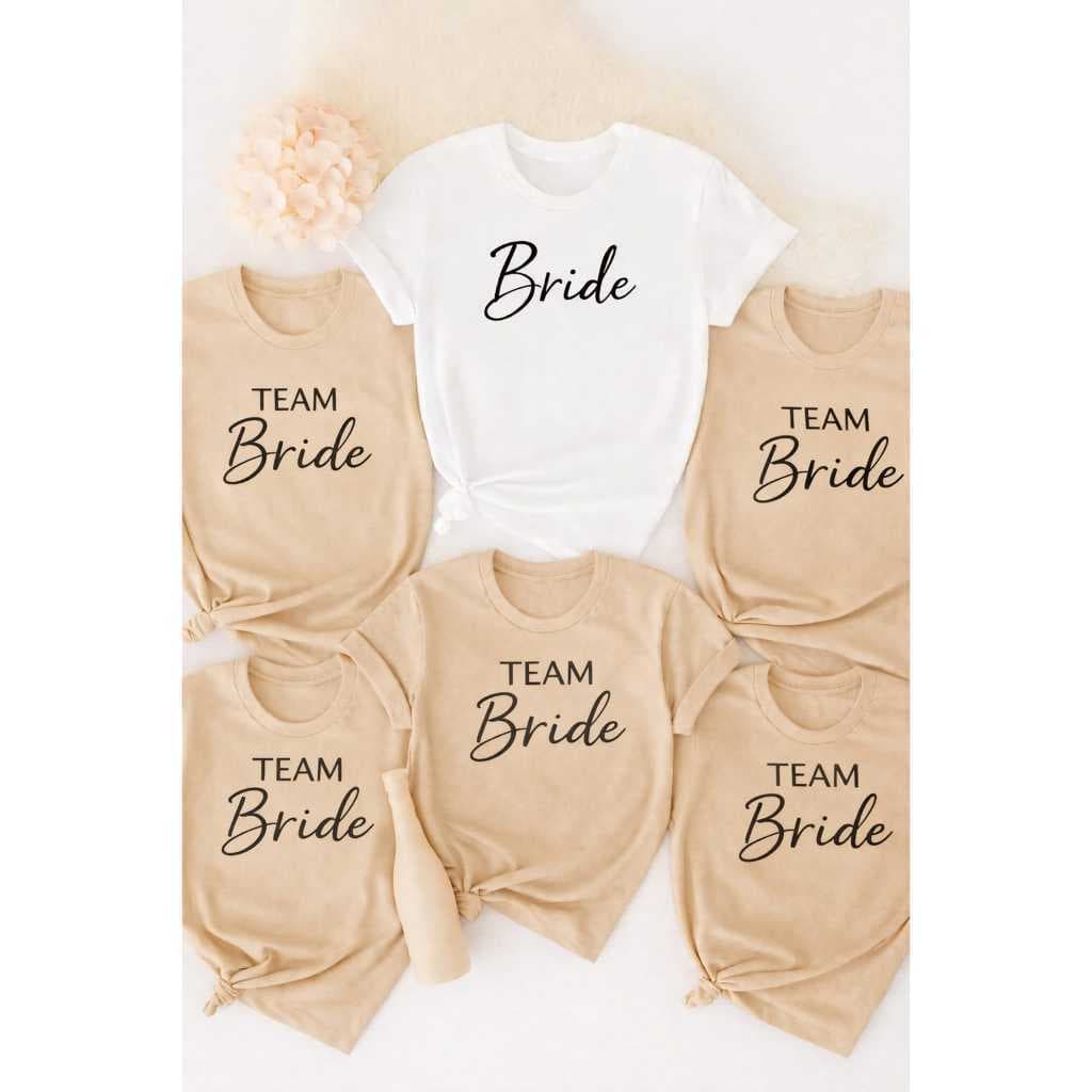 Camisa Camiseta Noiva Madrinhas Team Bride Chá de Cozinha Despedida de Solteira