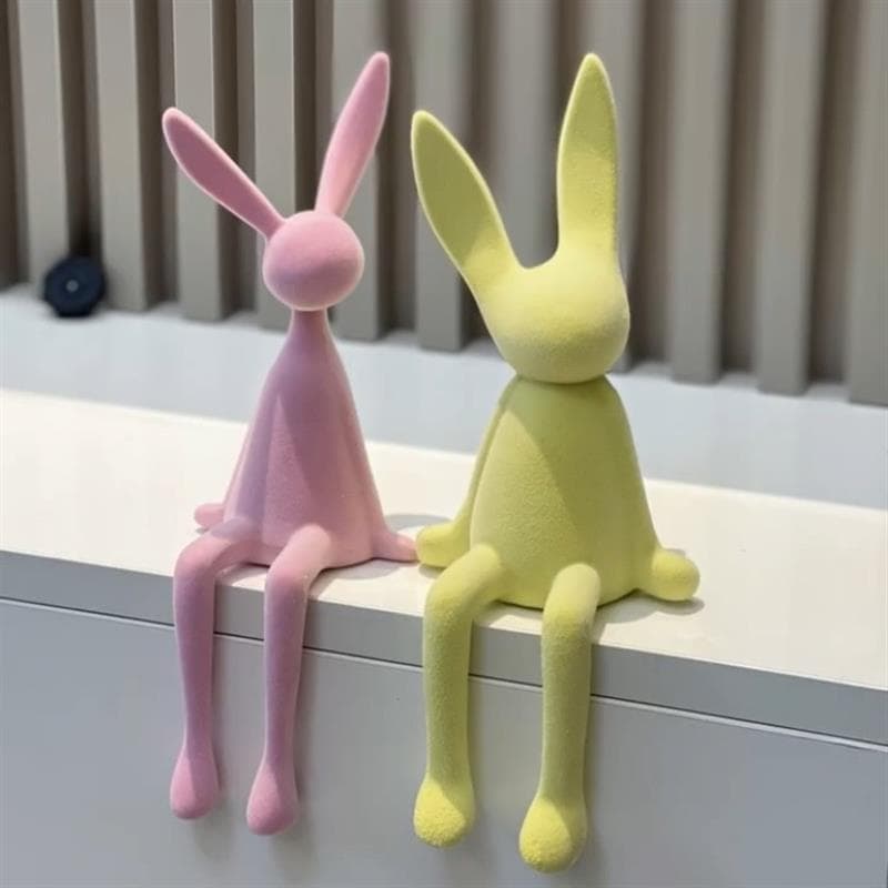 Reunindo coelho sentado coelho de orelhas compridas ornamentos sala de estar entrada TV gabinete sapato armário Hotel de