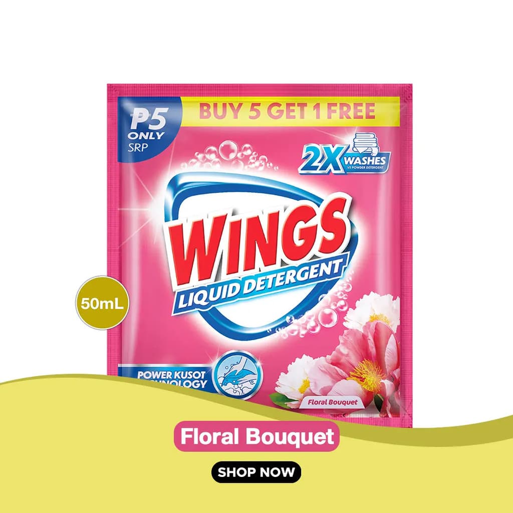 Detergente Líquido Wings Bouquet Floral 50ml (pacote com 12)