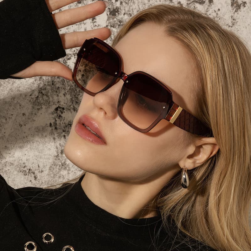 Óculos de Sol Quadrados Femininos, Óculos Grandes para Mulheres/Homens, Óculos com Lentes Gradientes