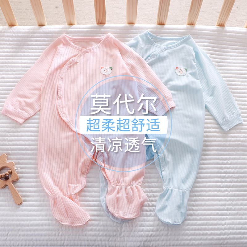 Roupas para bebês recém-nascidos, estilo fino de verão, macacão Modal para bebês recém-nascidos de 0 a março, estilo ver