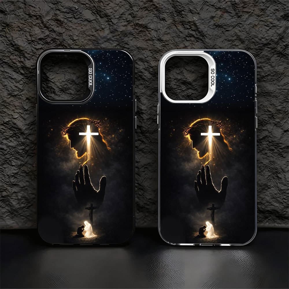 Capinha Para iPhone 17 Air 16 15 14 13 12 11 7 X XS XR Pro Max Plus Capa Fosca Anti-impacto Jesus BD037