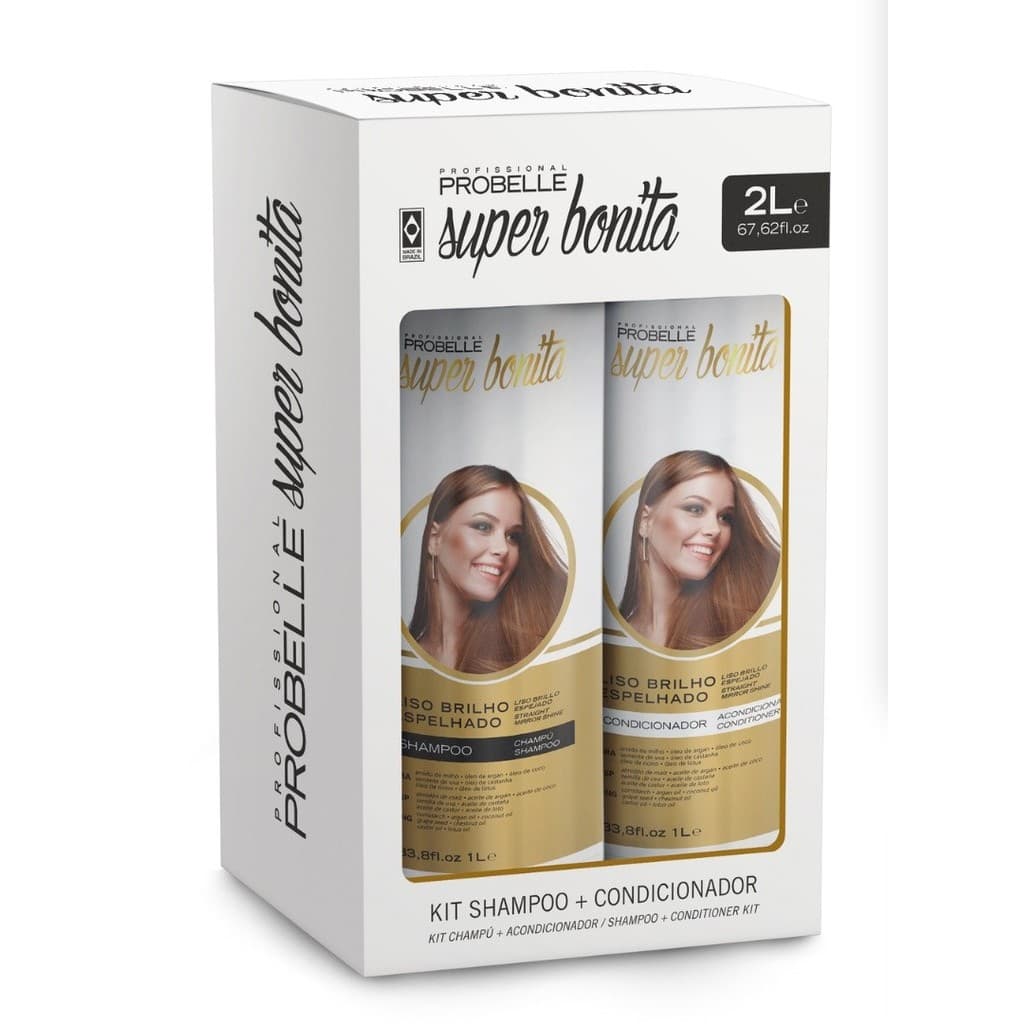 PACK Shampoo e condicionador  2L Liso Brilho Espelhado Probelle