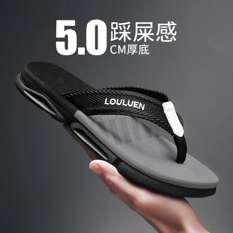 Chinelos masculinos verão ao ar livre usar antiderrapante resistente ao desgaste verão flip-flops masculino macio Bott