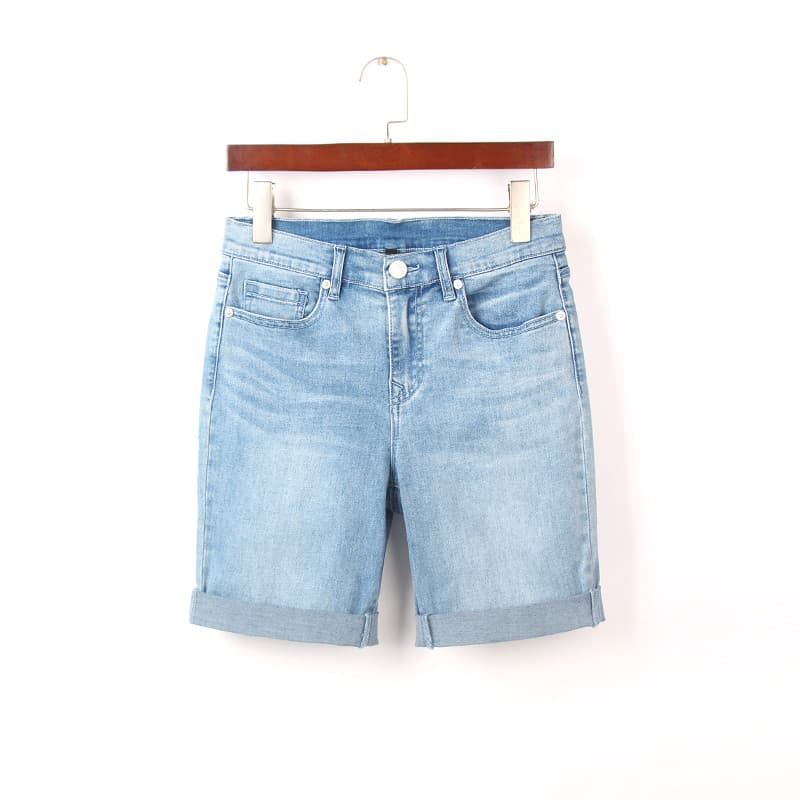 Verão fino Jeans de cinco pontos feminino comércio exterior pedido Original 100kg tamanho grande cintura alta elástico m