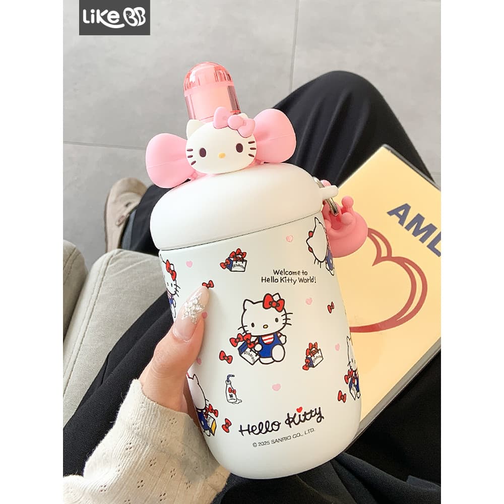 Hellokitty copo térmico menina palha copo de água feminino novo estilo 2026 copo de estudante portátil bonito de alto va
