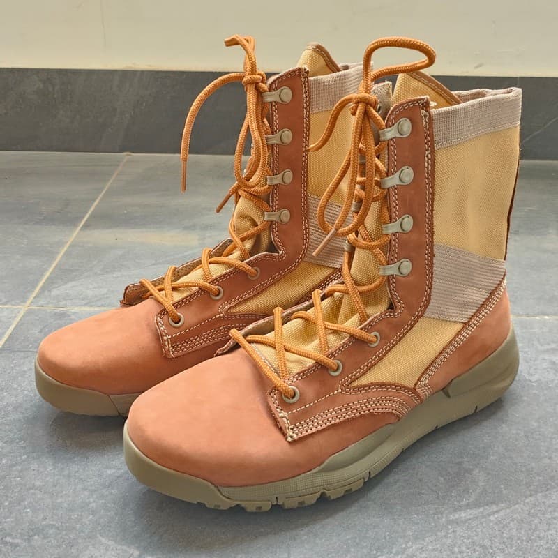 Novo ao ar livre respirável leve botas táticas de alta qualidade couro genuíno botas à prova de deserto fora de estrada