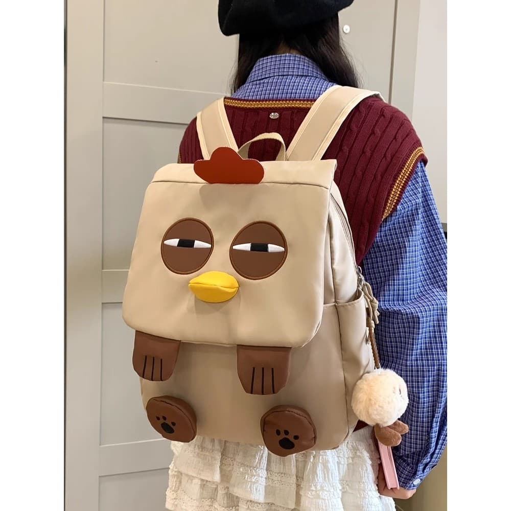 Cuco frango bonito feio bonito mochila júnior meninas do ensino médio dos desenhos animados mochila feminina estudantes