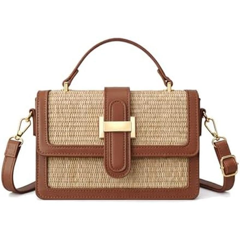 Bolsa mensageiro de palha feminina verão férias bolsa de ombro moda Top bolsa de praia