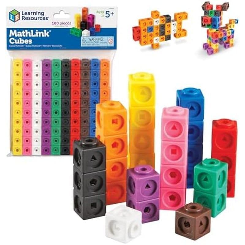 Recursos De Aprendizagem Cubos MathLink-Conjunto De 100 , Maiores De 5 Anos , Jardim De Infância , Atividades STEM , Man