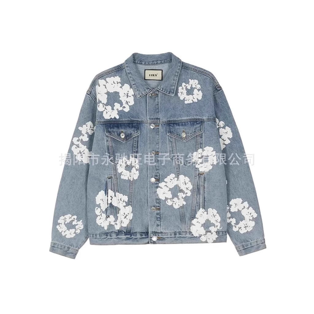 Conjunto de Primavera/Verão 2026 com Estampa de Flor de Algodão, Moletom de Manga Longa com Capuz e Calças Retas Soltas,