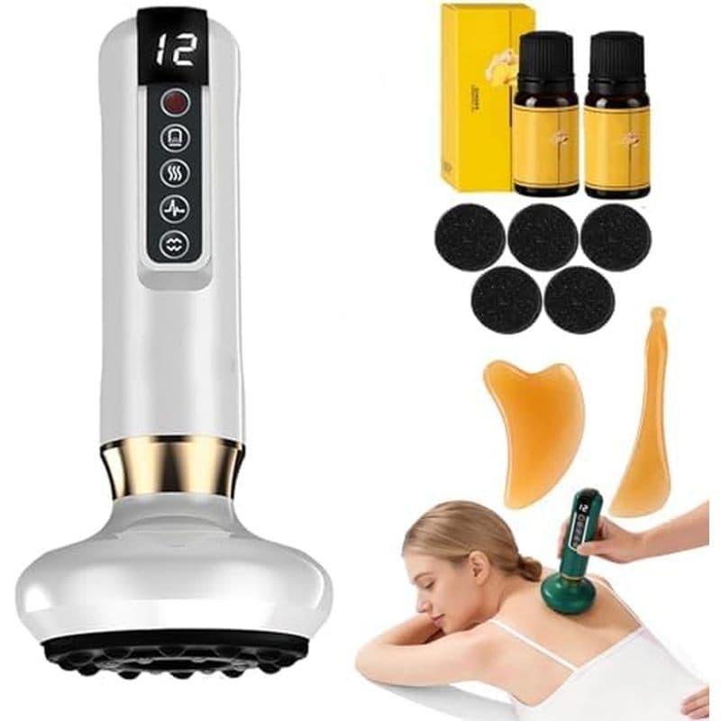 Massageador De Drenagem Linfática Elétrico De Ventosas Com Vibração De Calor E Luz Vermelha , Corporal De Sucção De 12 N