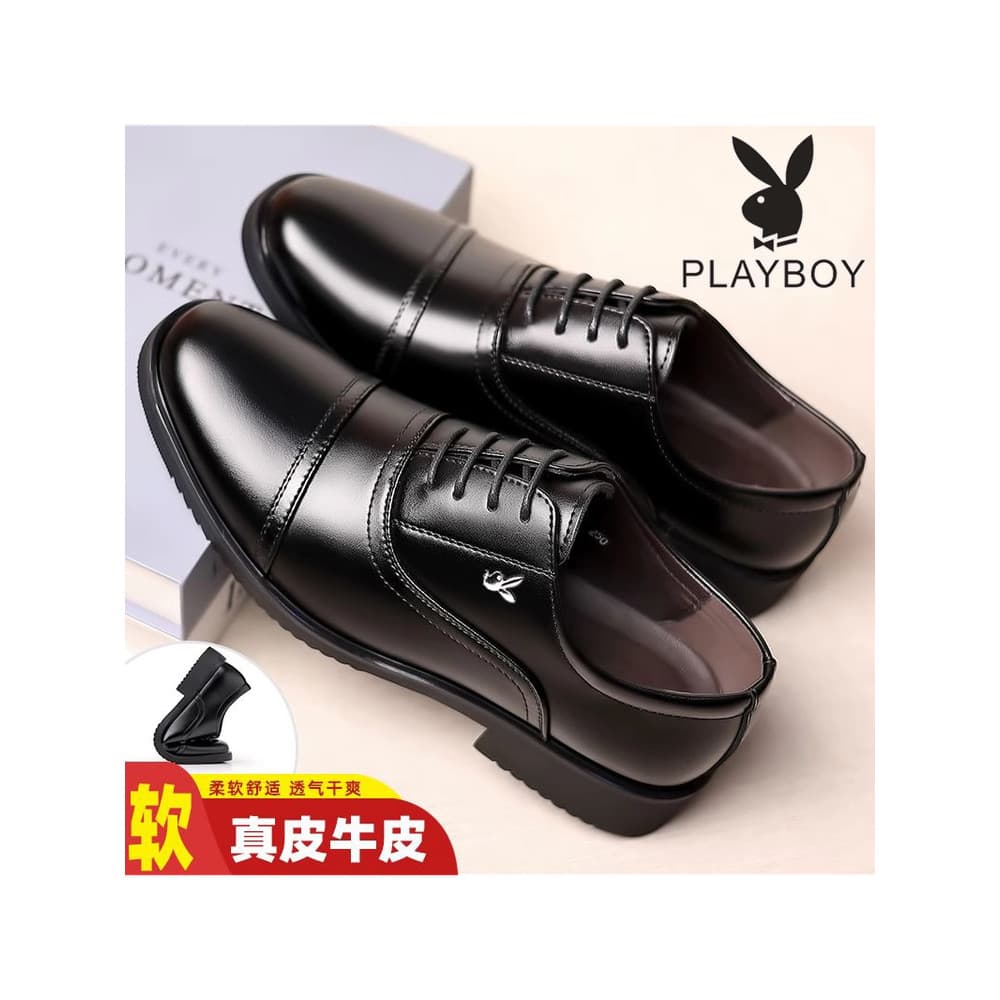 Playboy sapatos masculinos aumento interno três articulações sapatos de couro Formal de negócios antiderrapante couro ge