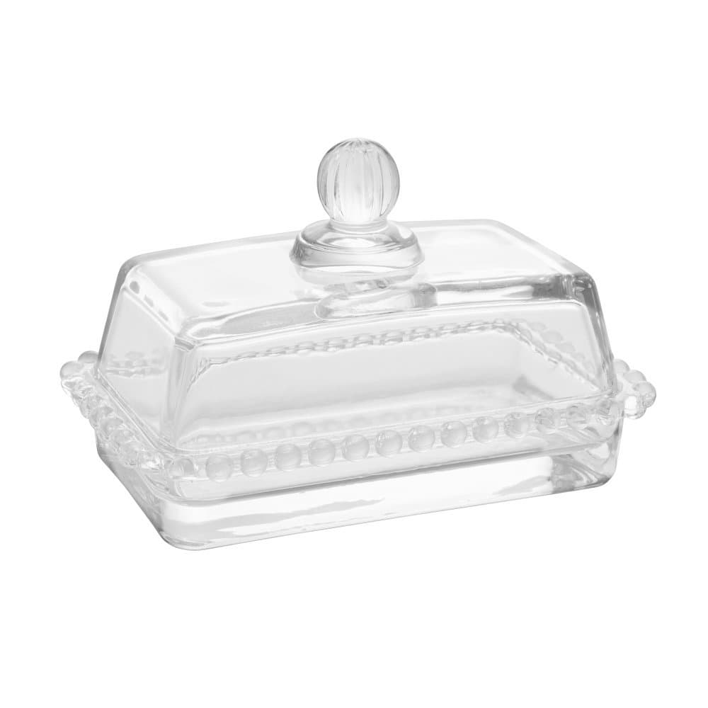 Manteigueira de Cristal com Tampa Pearl 17cm x 10,5cm x 10cm - WOLFF