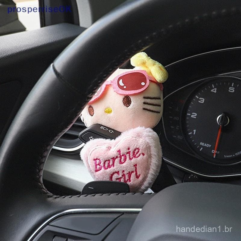 [newpros] Sanrio Hello Kitty Luzes De Direção Decoração Enfeites De Pelúcia Anime Pingente De Carro Joias Internas Acess