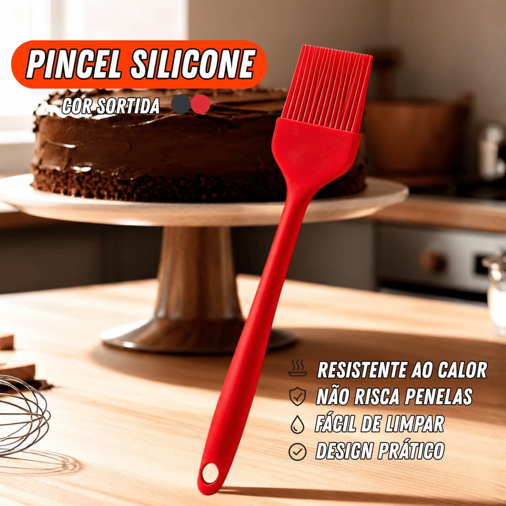 Pincel de Silicone para Untar Pães Bolos Assados Antiaderente Resistente ao Calor Material Seguro