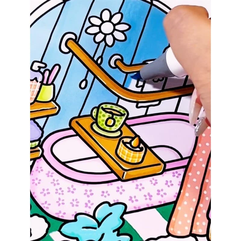 Livro de colorir de canto pequeno, crianças com mais de 5 anos, caneta marcadora para colorir, livro de imagens, descomp