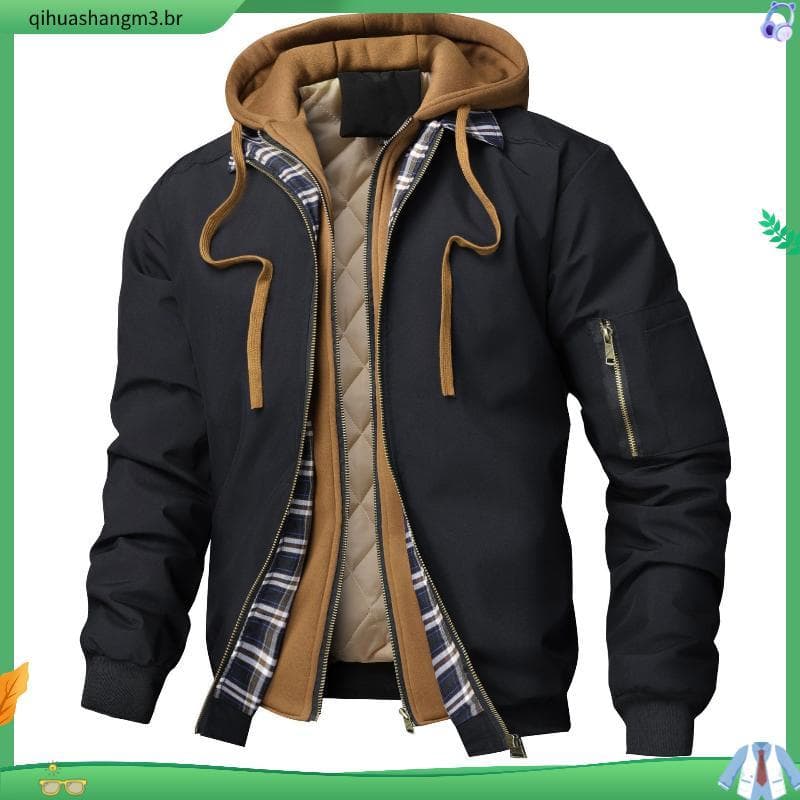 Jaqueta Masculina De Algodão Acolchoado – Moletom Estilo Jovem Primavera Outono Inverno