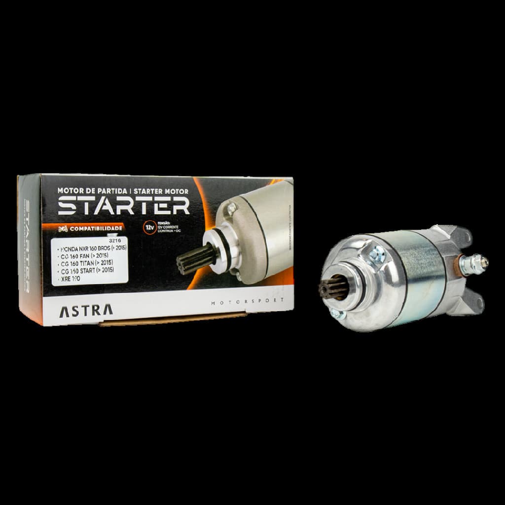 Motor de Partida Arranque 12V Honda CG 160 Titan Fan Start Bros 160 XRE 190